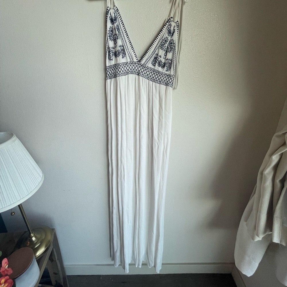 Lulus White Embroidered Maxi Dress